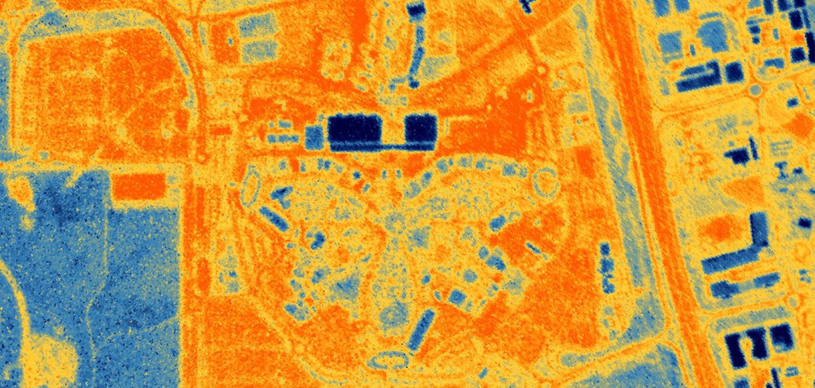 An infrared image from HOTSAT-1 of the COP28 climate conferemce venue