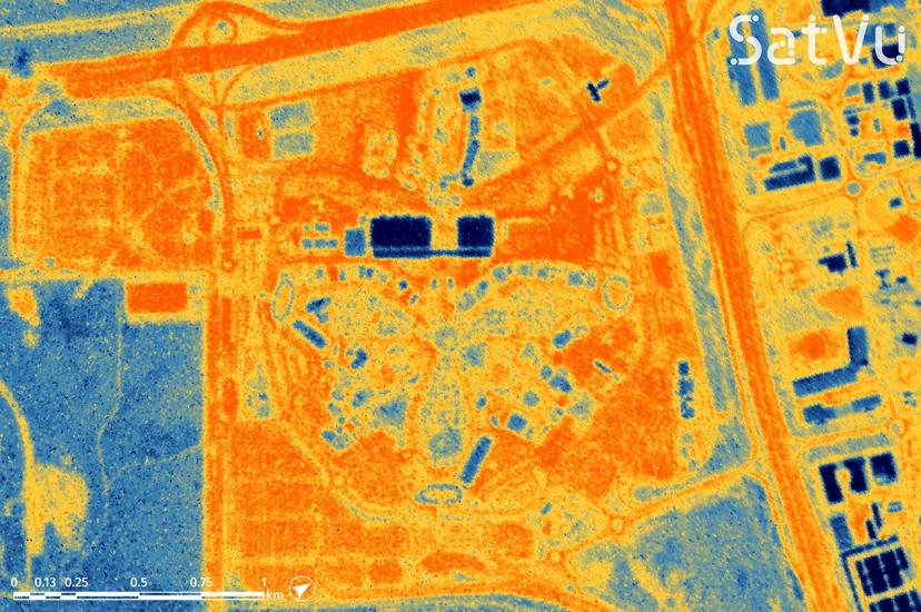 An infrared image from HOTSAT-1 of the COP28 climate conferemce venue