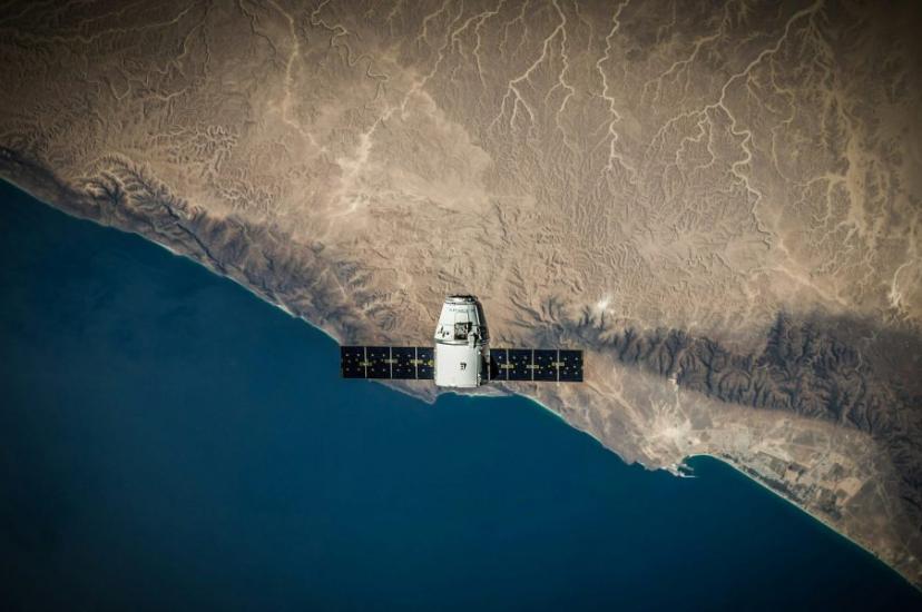 Satellite image representing remote sensing technology