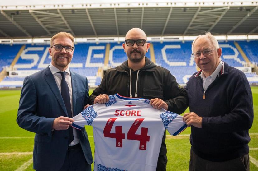 Stuart Fenton. Head of AI, Reading FC; Maxim Sebti, CEO, Score; Robert Couhig, Owner and Chairman of Reading FC