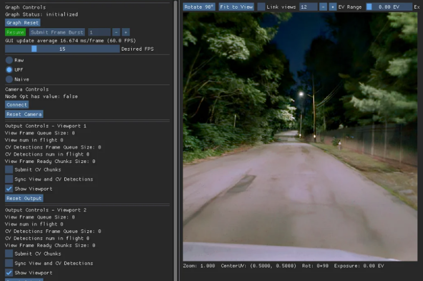 Real-time visualisation, capture and processing using Ubicept Toolkit