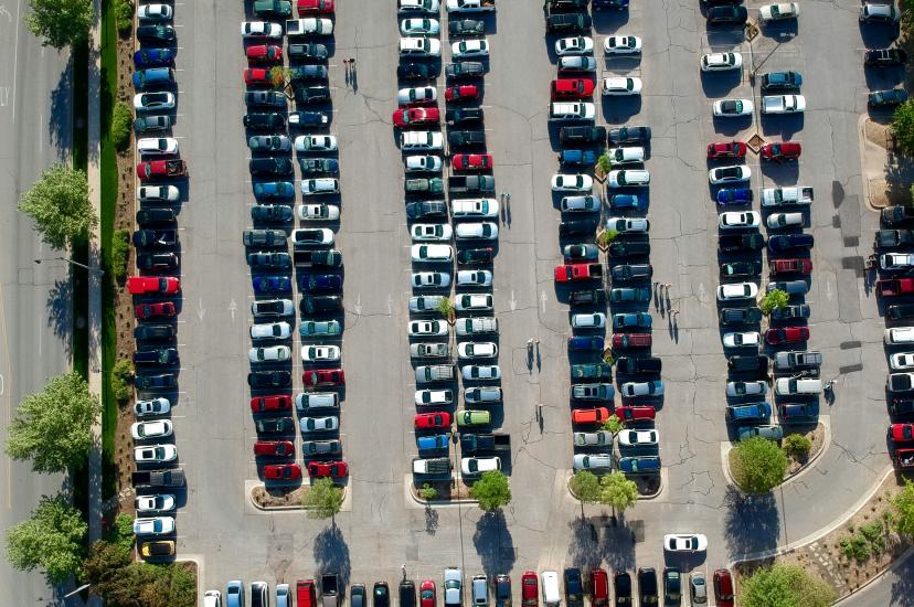 Bird’s eye view of car park