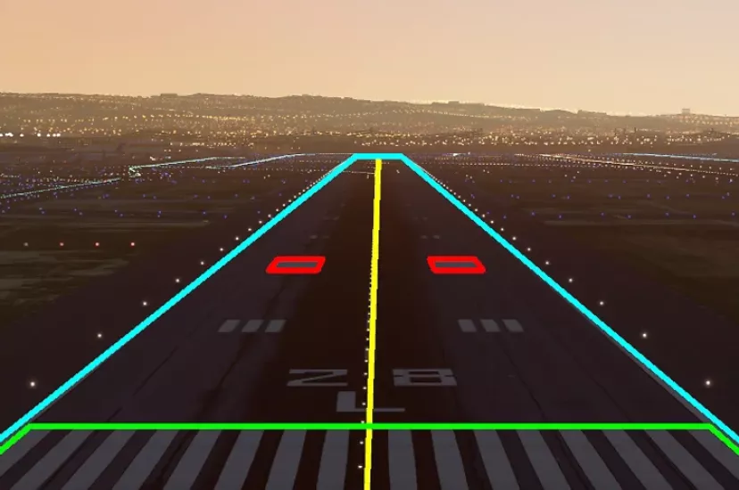 Landing strip on runway