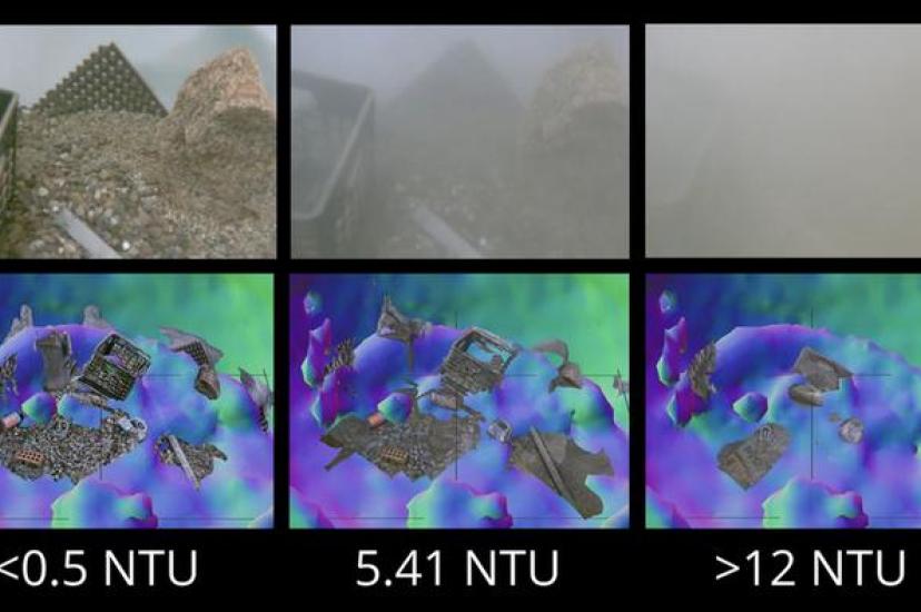 Comparison of 3D mapping in varied underwater visibility tests