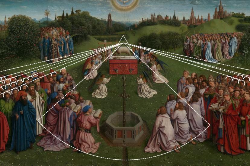 Perspective reconstruction on ‘The Adoration of the Lamb of God’