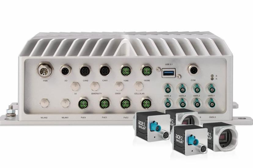 Syslogic ruggedised AI computer and Basler ace 2 GMSL cameras