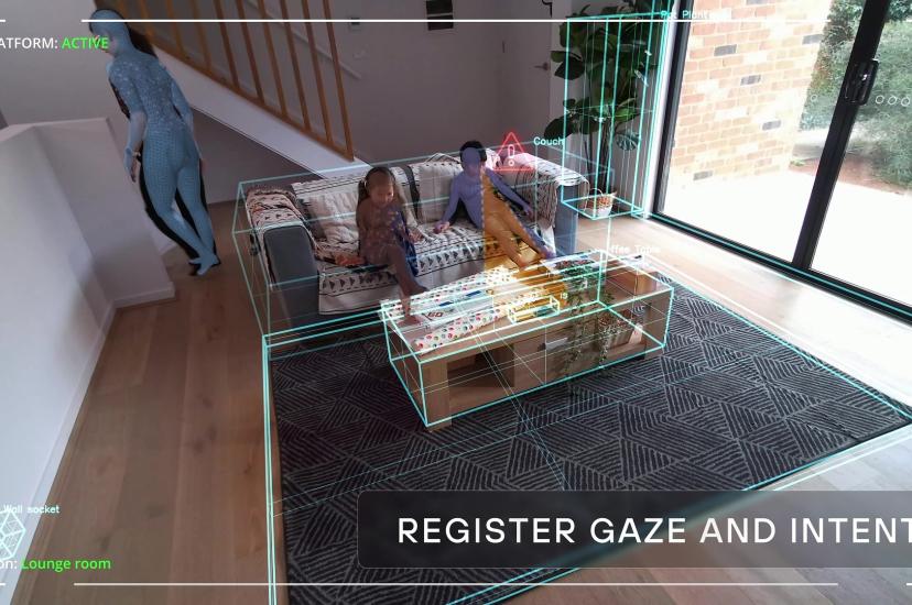 People sat on sofa viewed through Seeing Machines Physical AI Platform