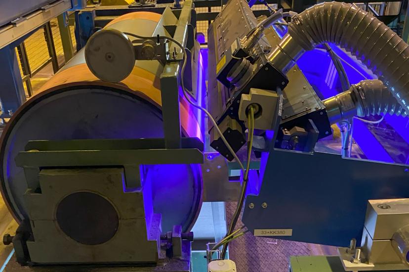 machine vision inspection system on galvanised steel production line