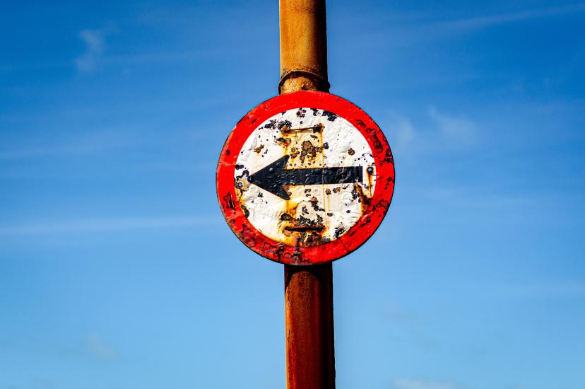 worn traffic sign