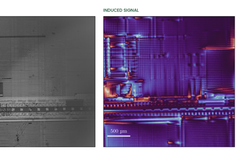 optical image and magnetic image of current in semiconductor test