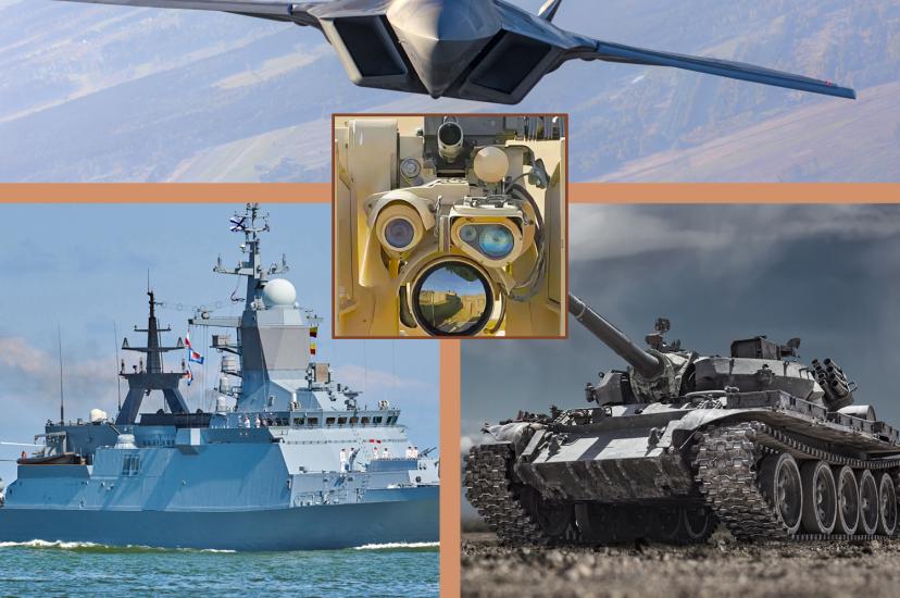 Optics and three applications: tank, jet and warship