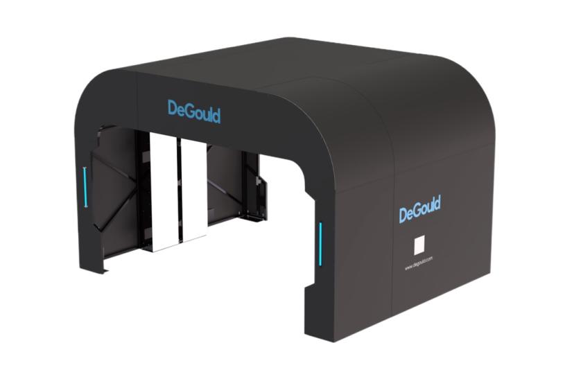 vehicle inspection gate system on a white background
