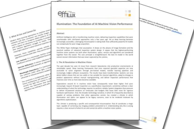 Illumination: The foundation of AI machine vision performance - An EFFILUX White Paper