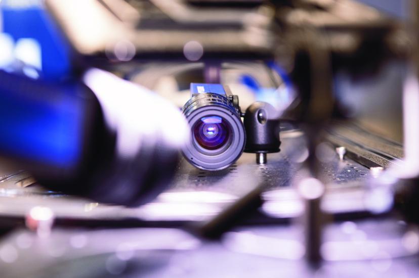 An industrial camera in focus