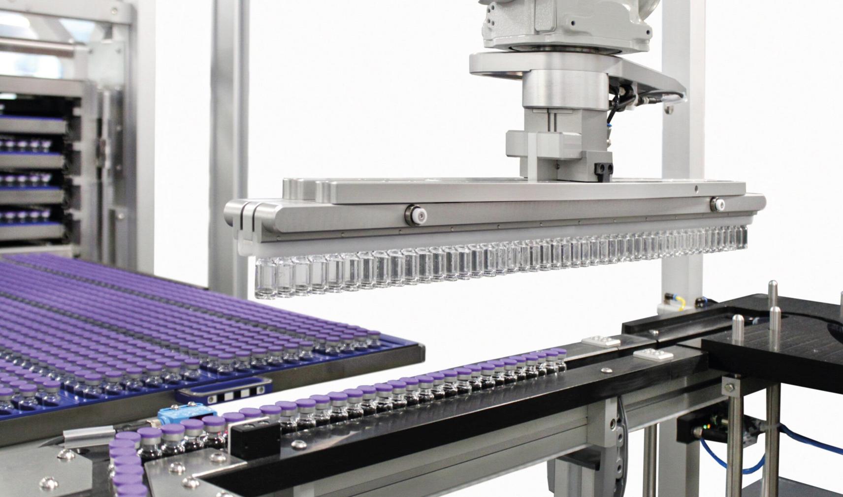 Automated vaccine vial gripping
