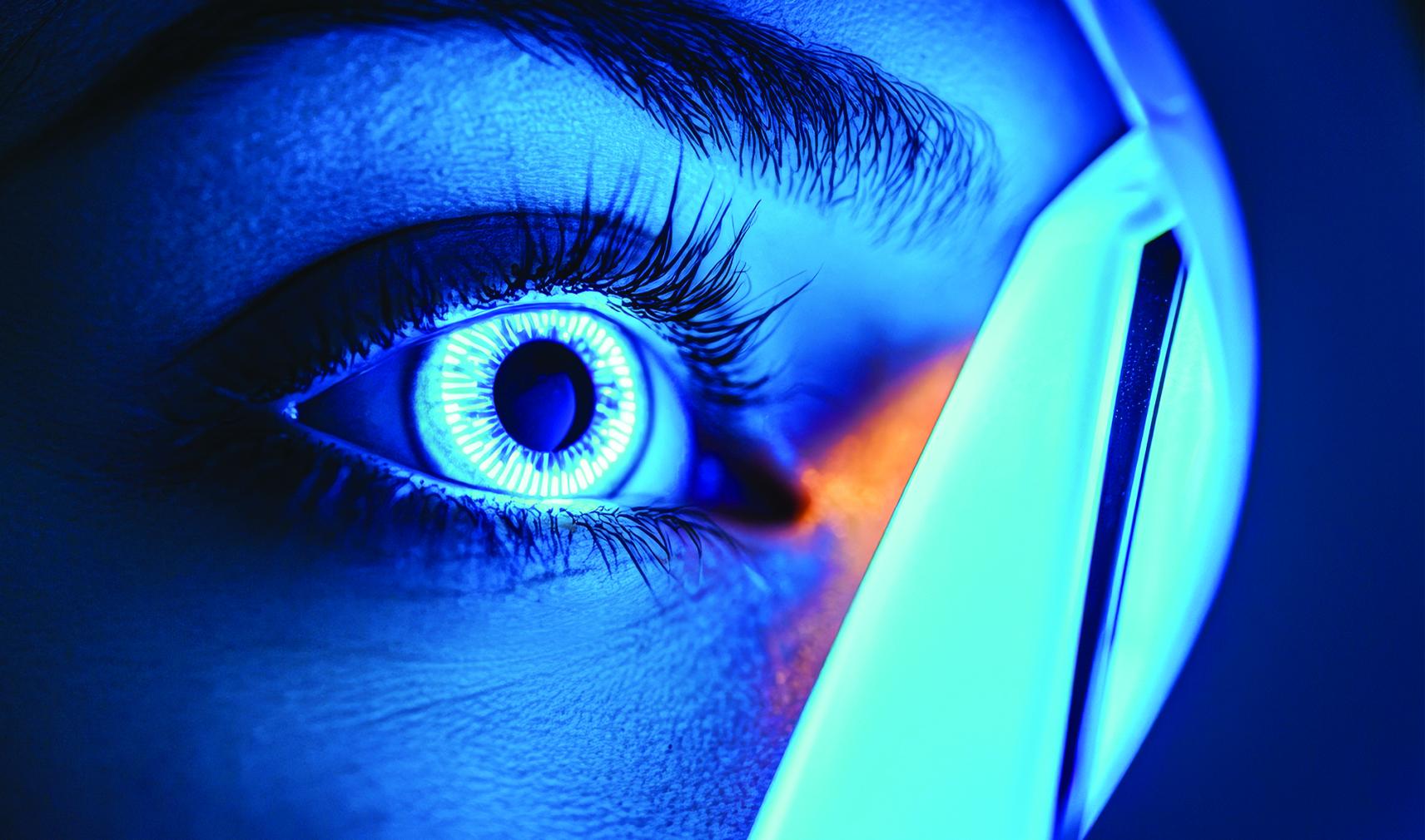 An eye being scanned