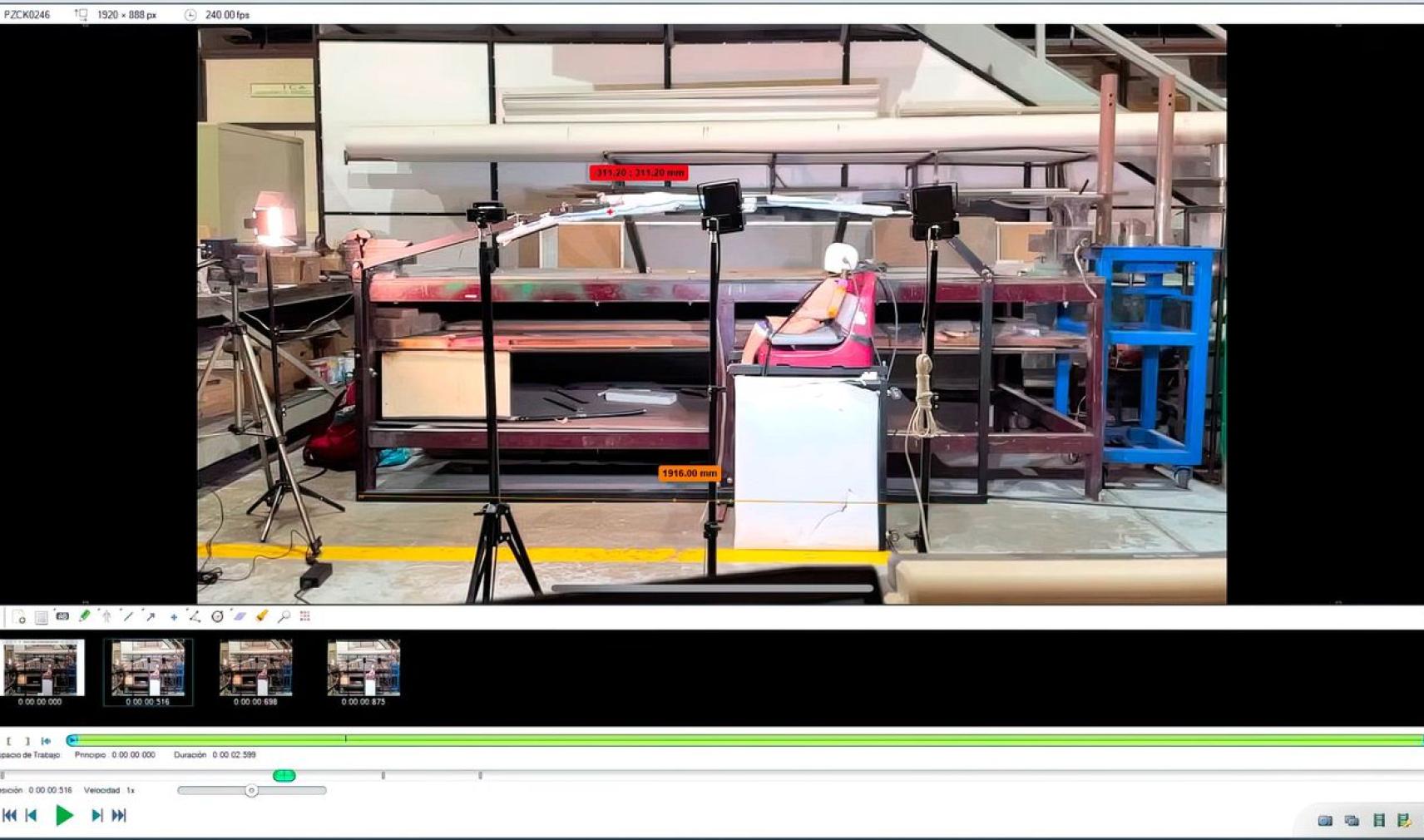 Non-destructive crash test system