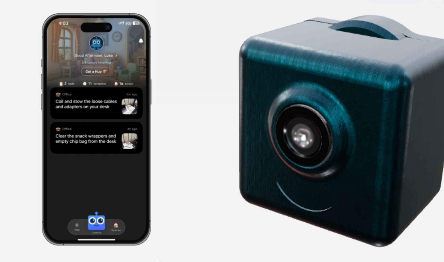 Hup AI app and machine vision camera