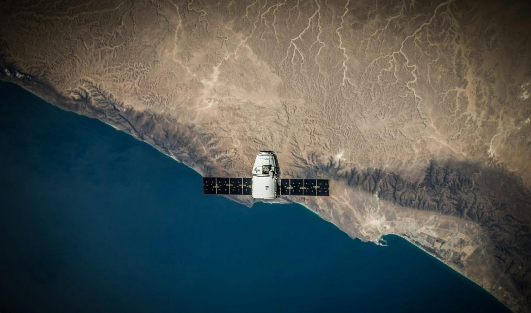 Satellite image representing remote sensing technology