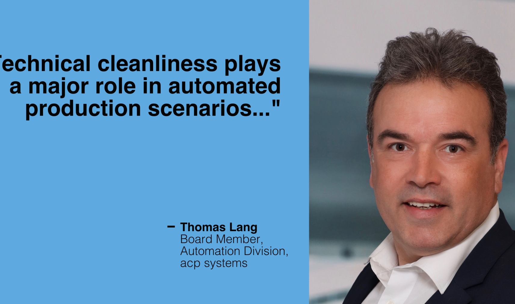 Thomas Lang, Board Member, Automation Division, acp systems