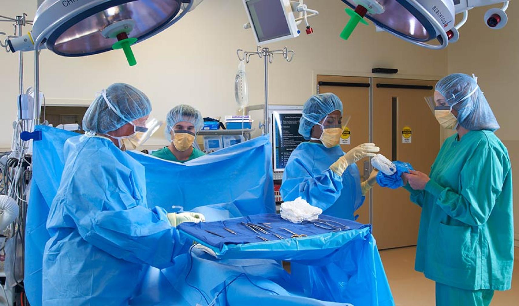 Surgery in an operating room