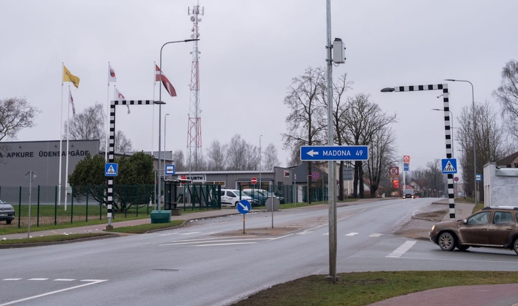 Traffic camera installed at the intersection of Brīvības iela and Baložu iela in Gulbene, Latvia