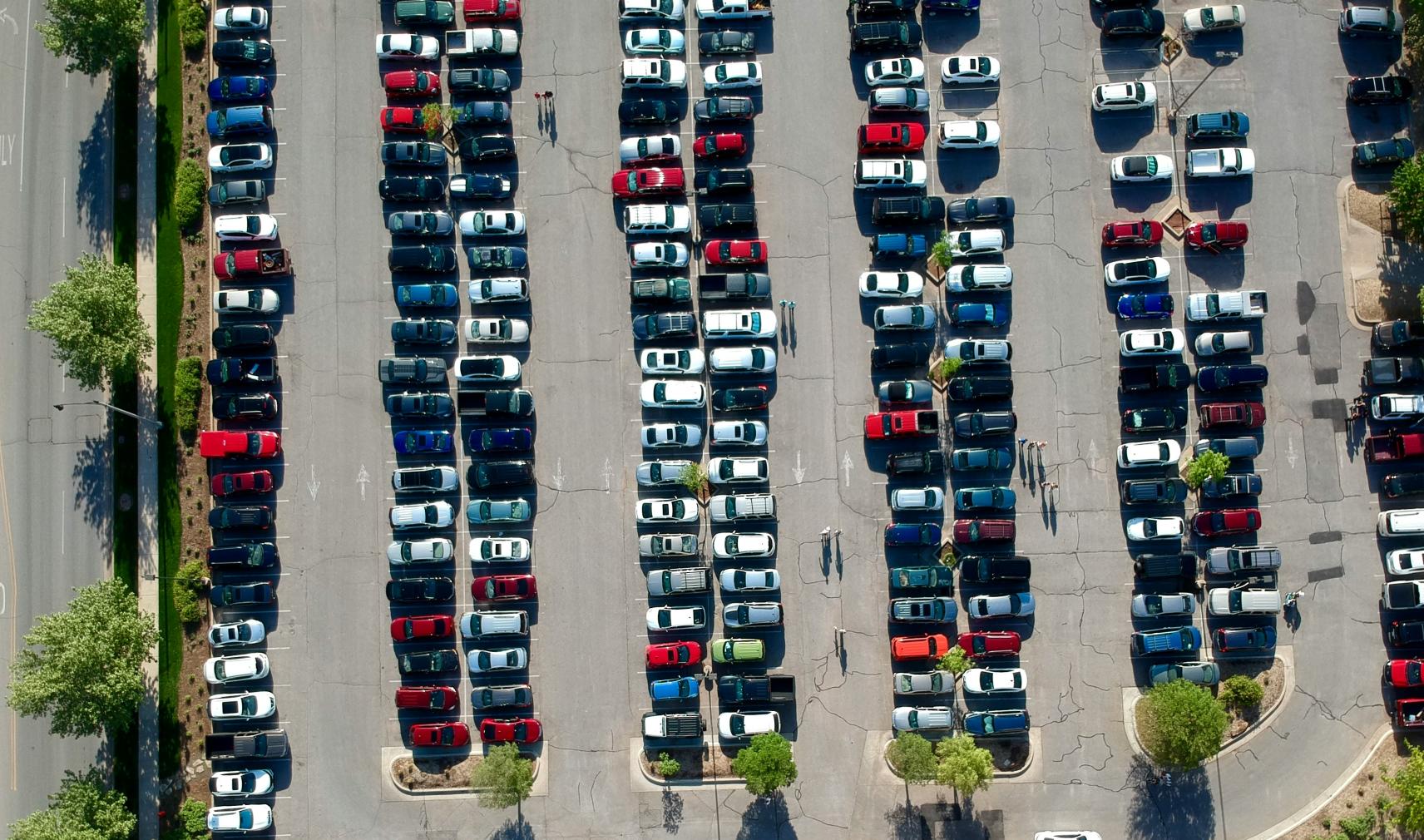 Bird’s eye view of car park