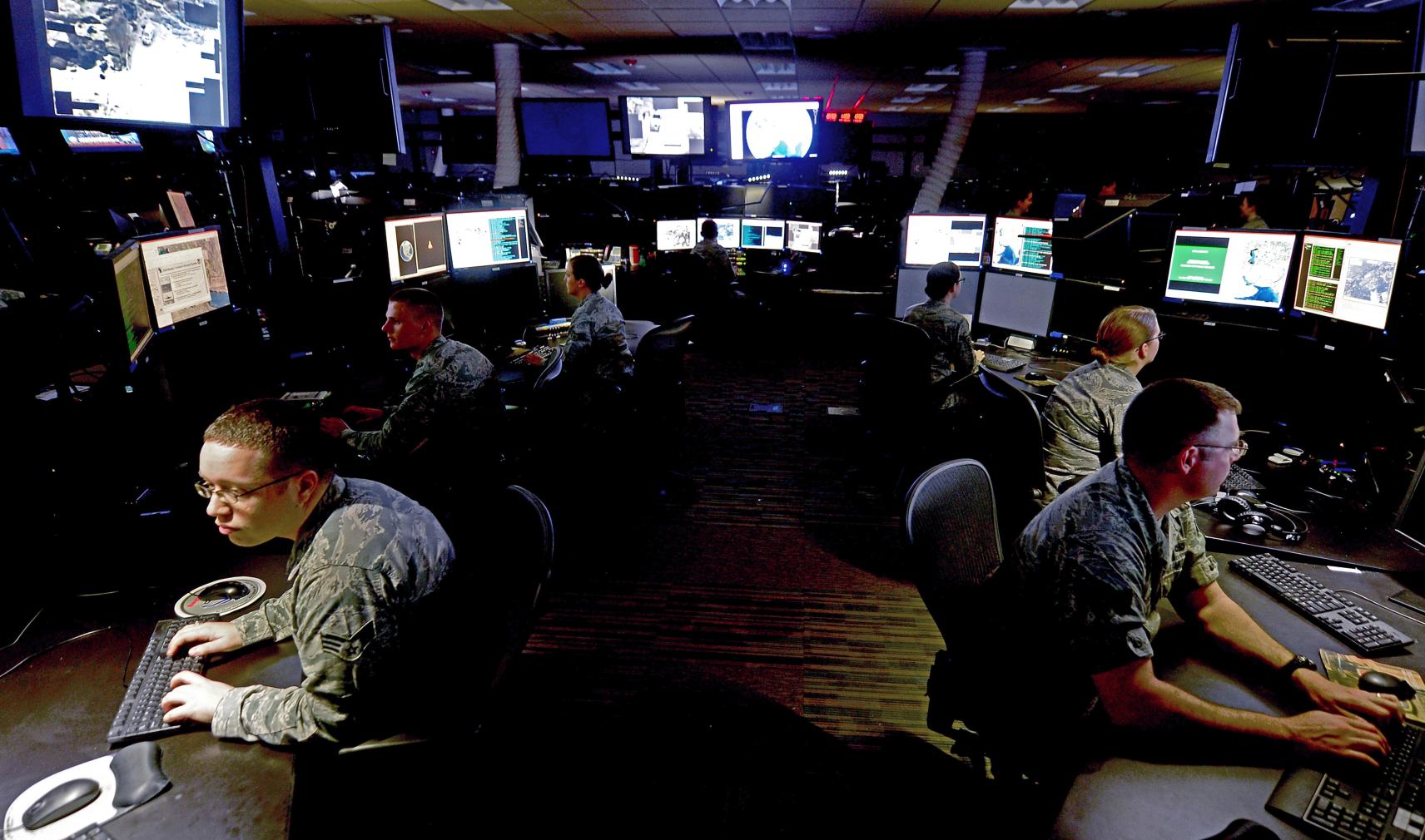 The Intelligence, Surveillance and Reconnaissance Division at the Combined Air Operations Center at Al Udeid Air Base, Qatar