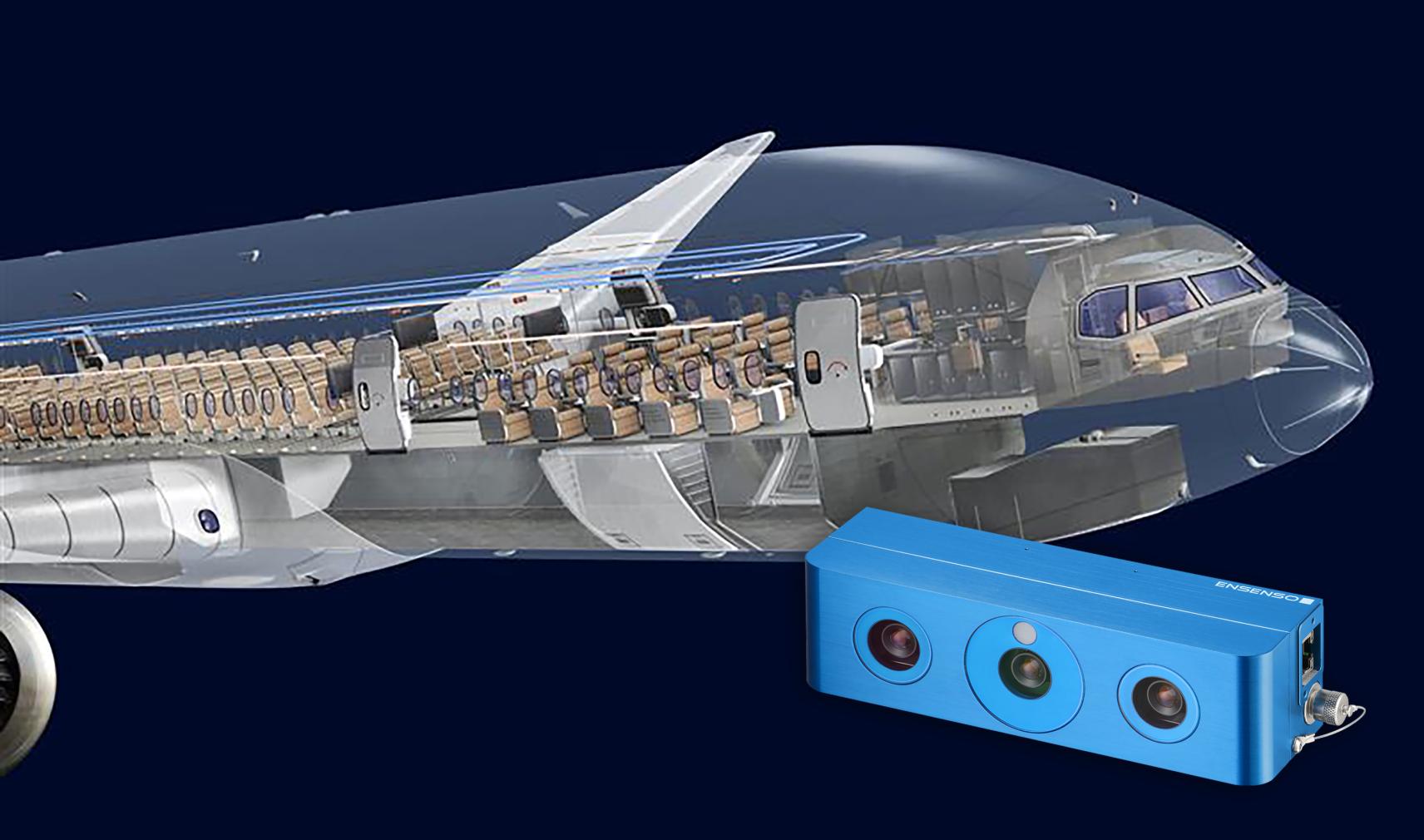 Graph of 3D aircraft cabin design and 3D camera