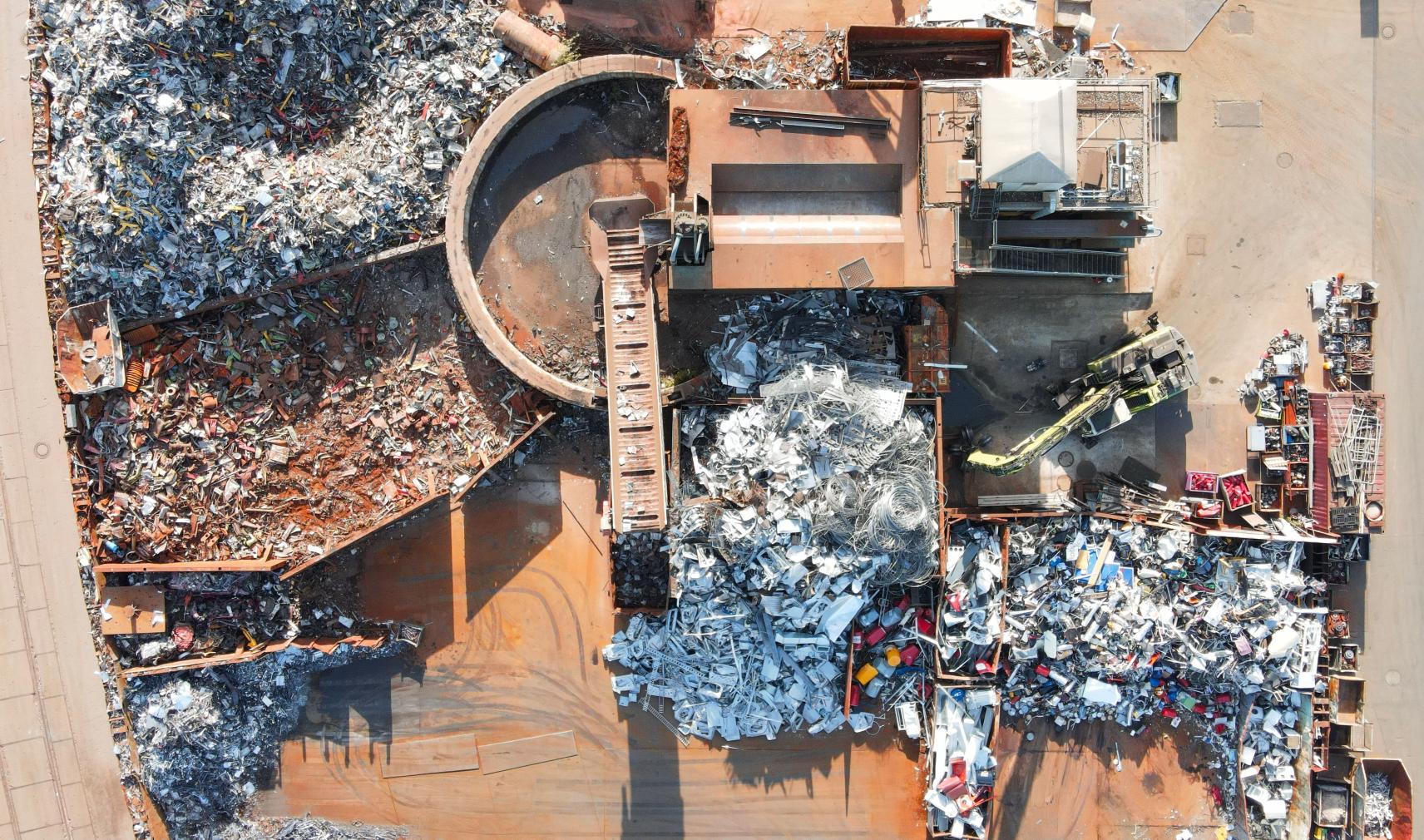 Drone shot of recycling centre