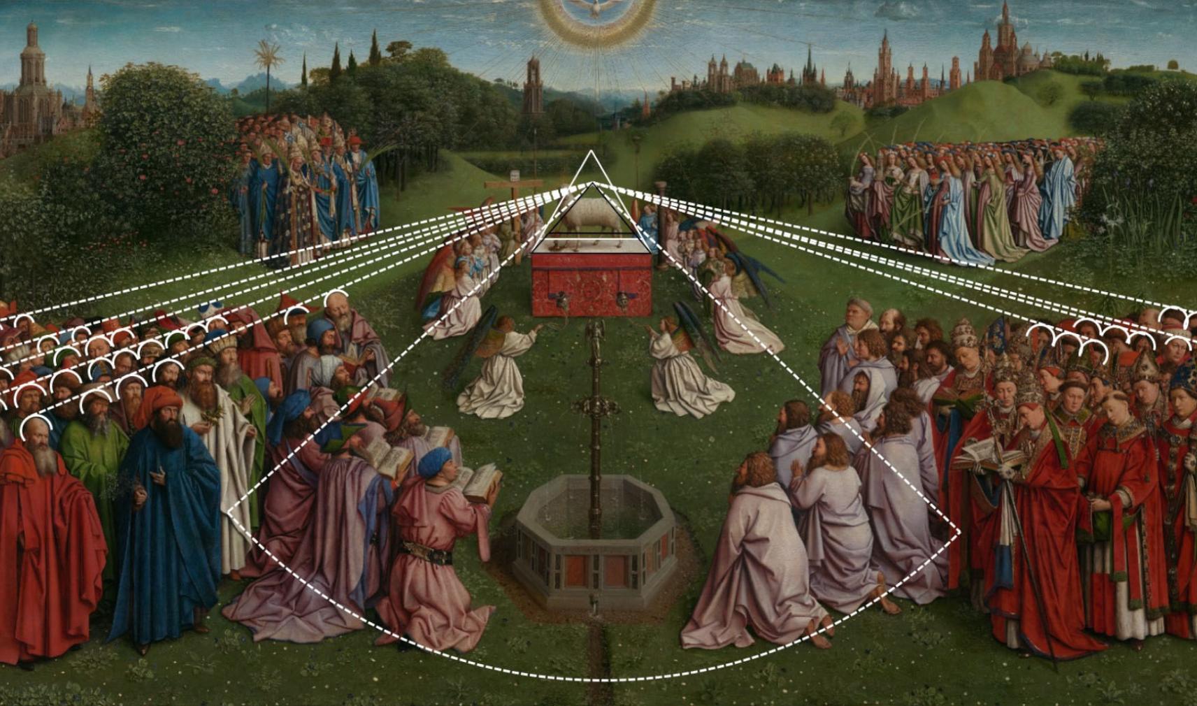 Perspective reconstruction on ‘The Adoration of the Lamb of God’