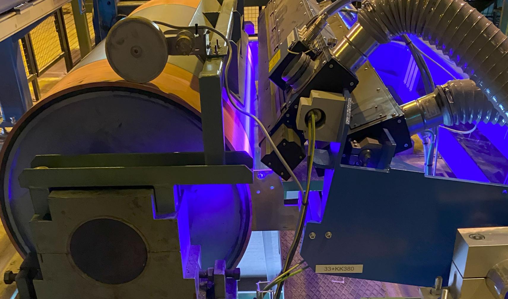 machine vision inspection system on galvanised steel production line