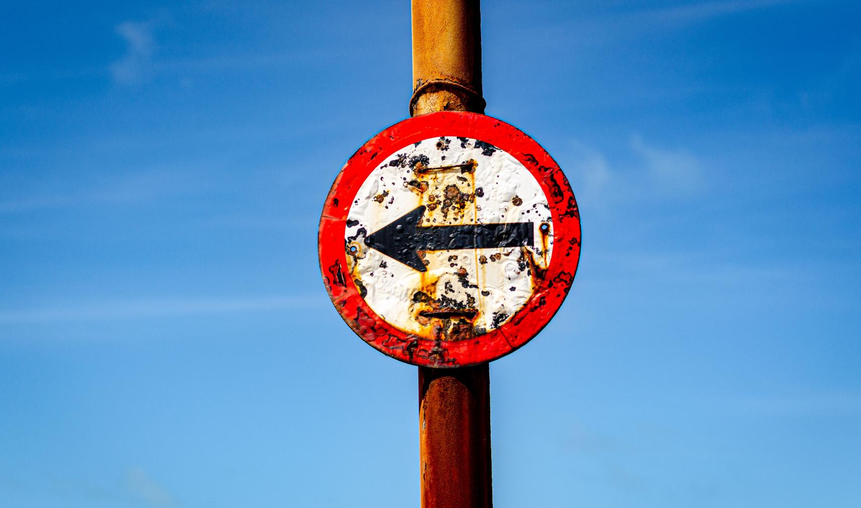 worn traffic sign