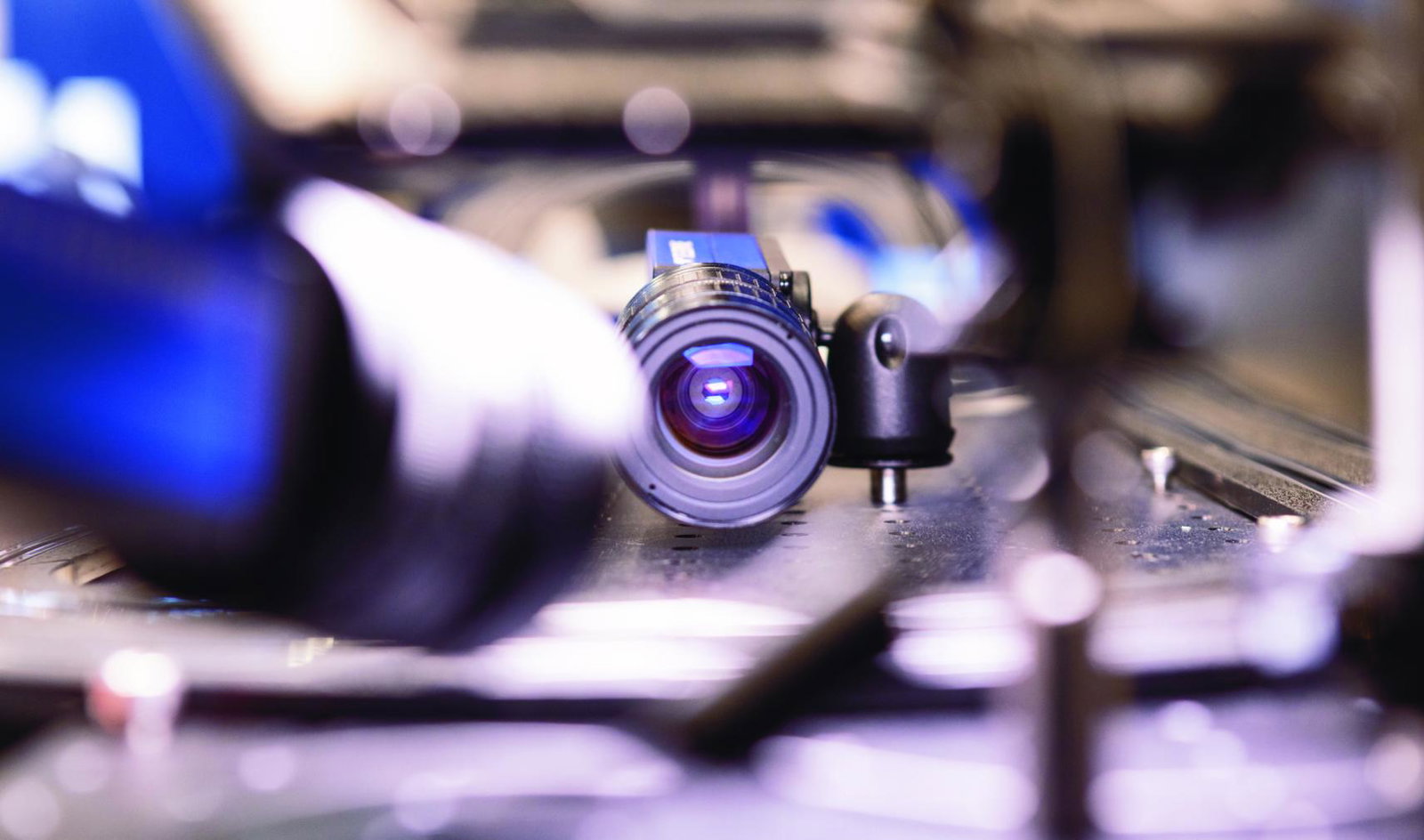 An industrial camera in focus