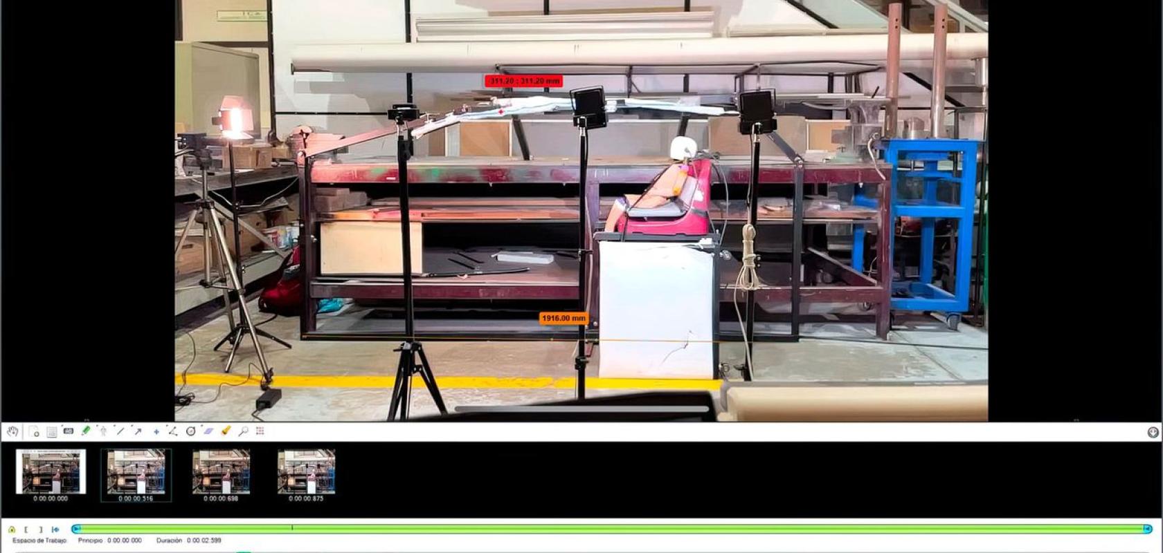 Non-destructive crash test system