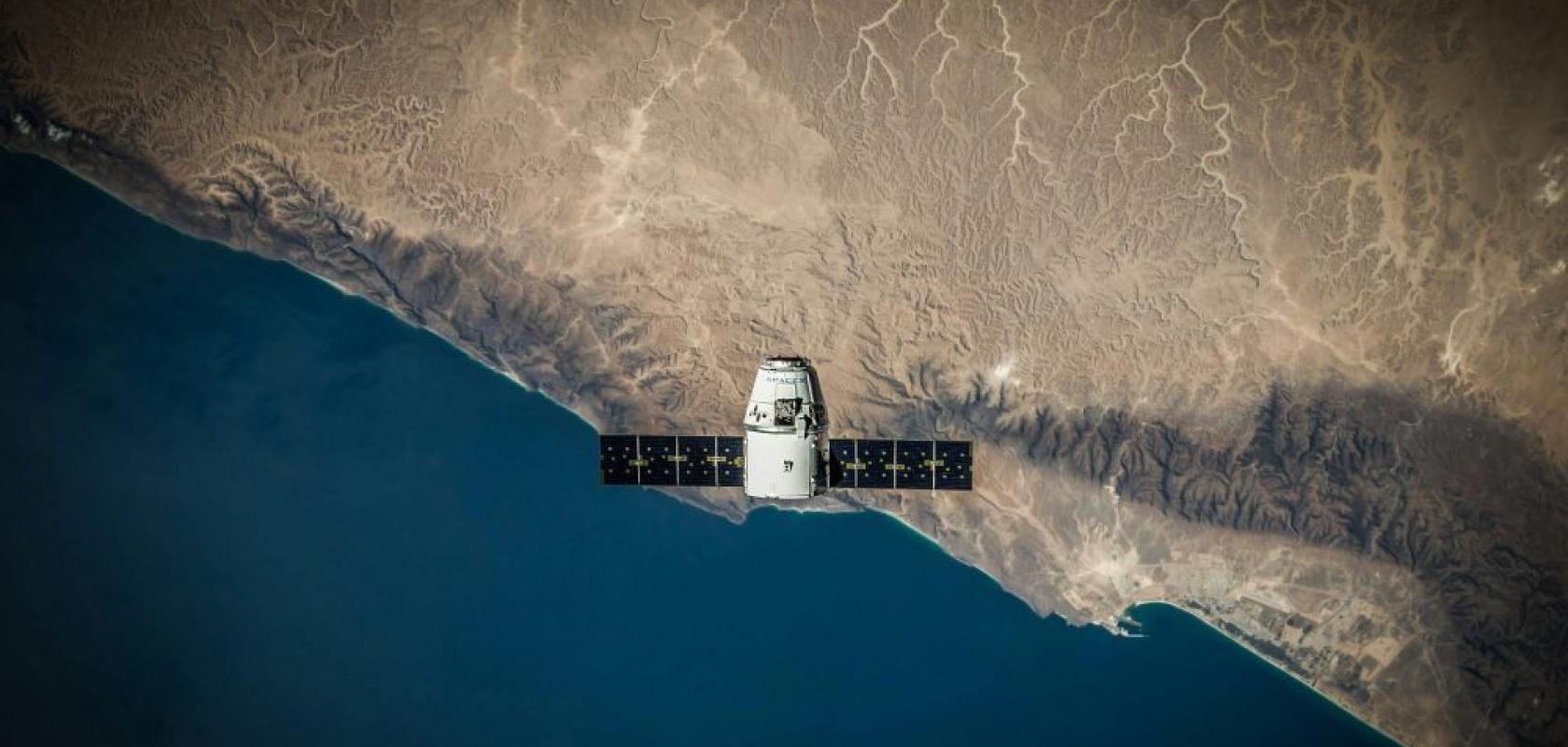 Satellite image representing remote sensing technology