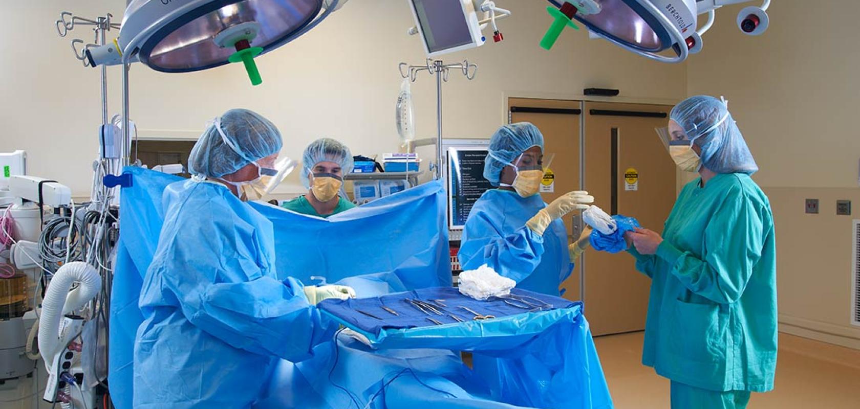 Surgery in an operating room