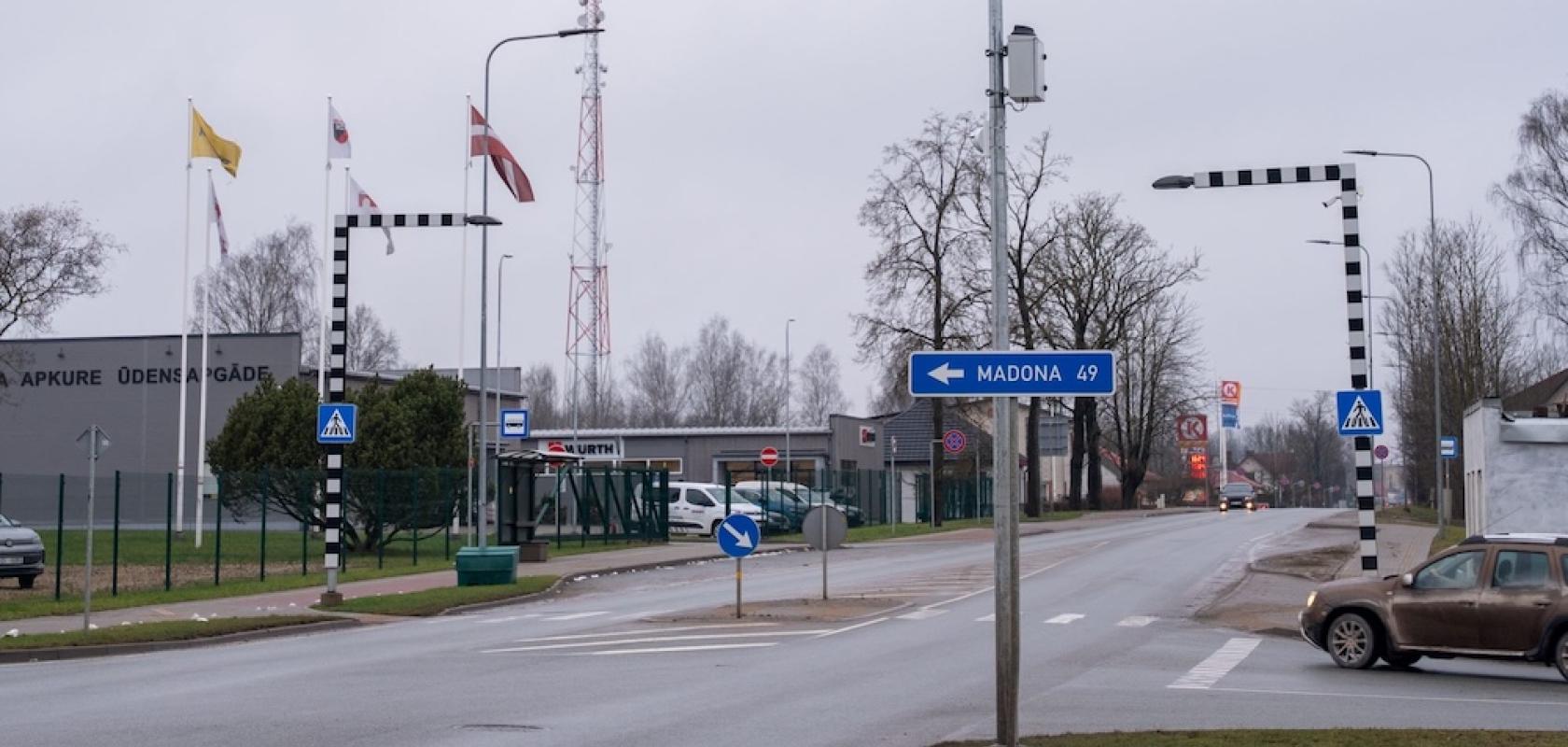 Traffic camera installed at the intersection of Brīvības iela and Baložu iela in Gulbene, Latvia
