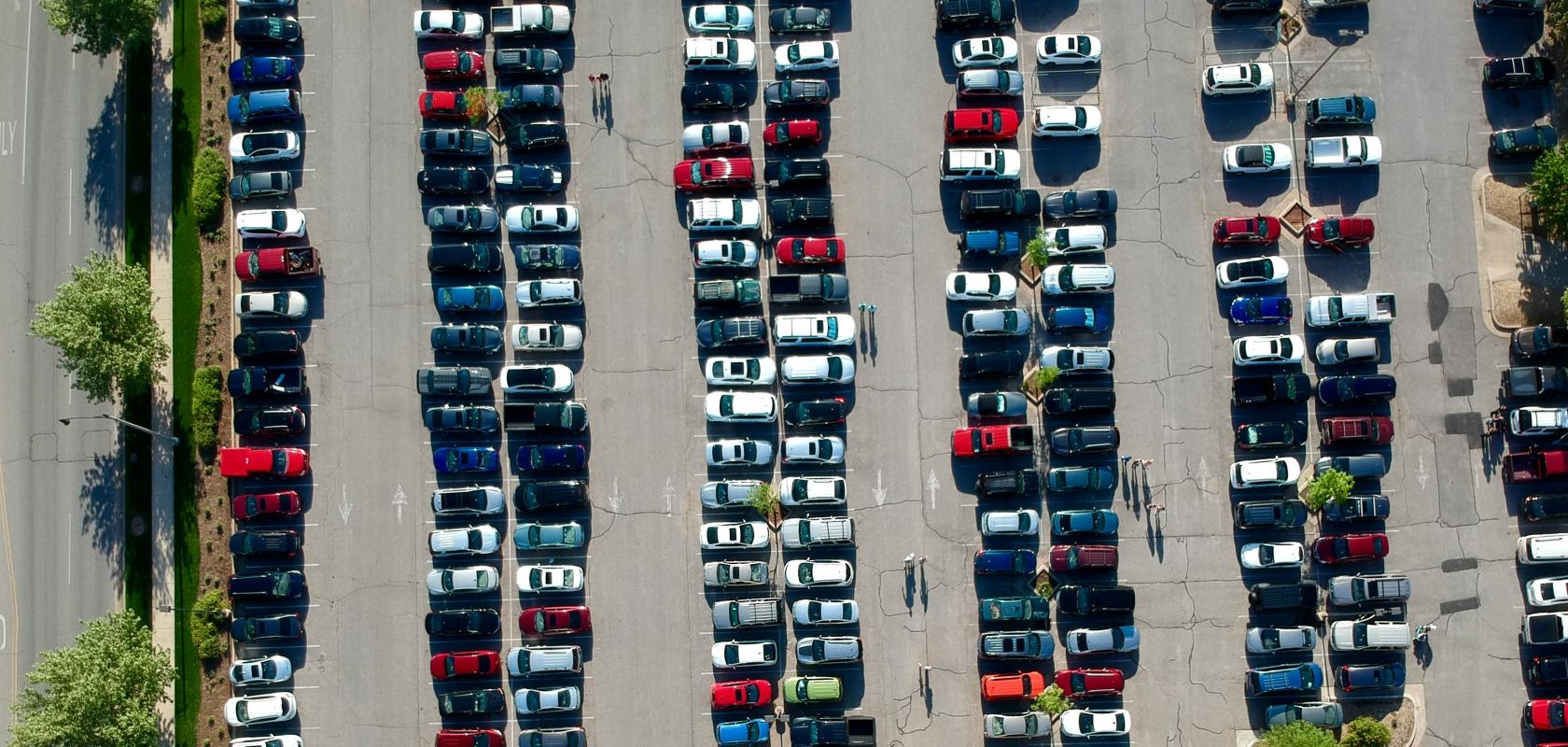 Bird’s eye view of car park