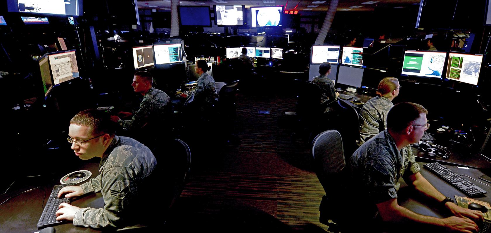 The Intelligence, Surveillance and Reconnaissance Division at the Combined Air Operations Center at Al Udeid Air Base, Qatar