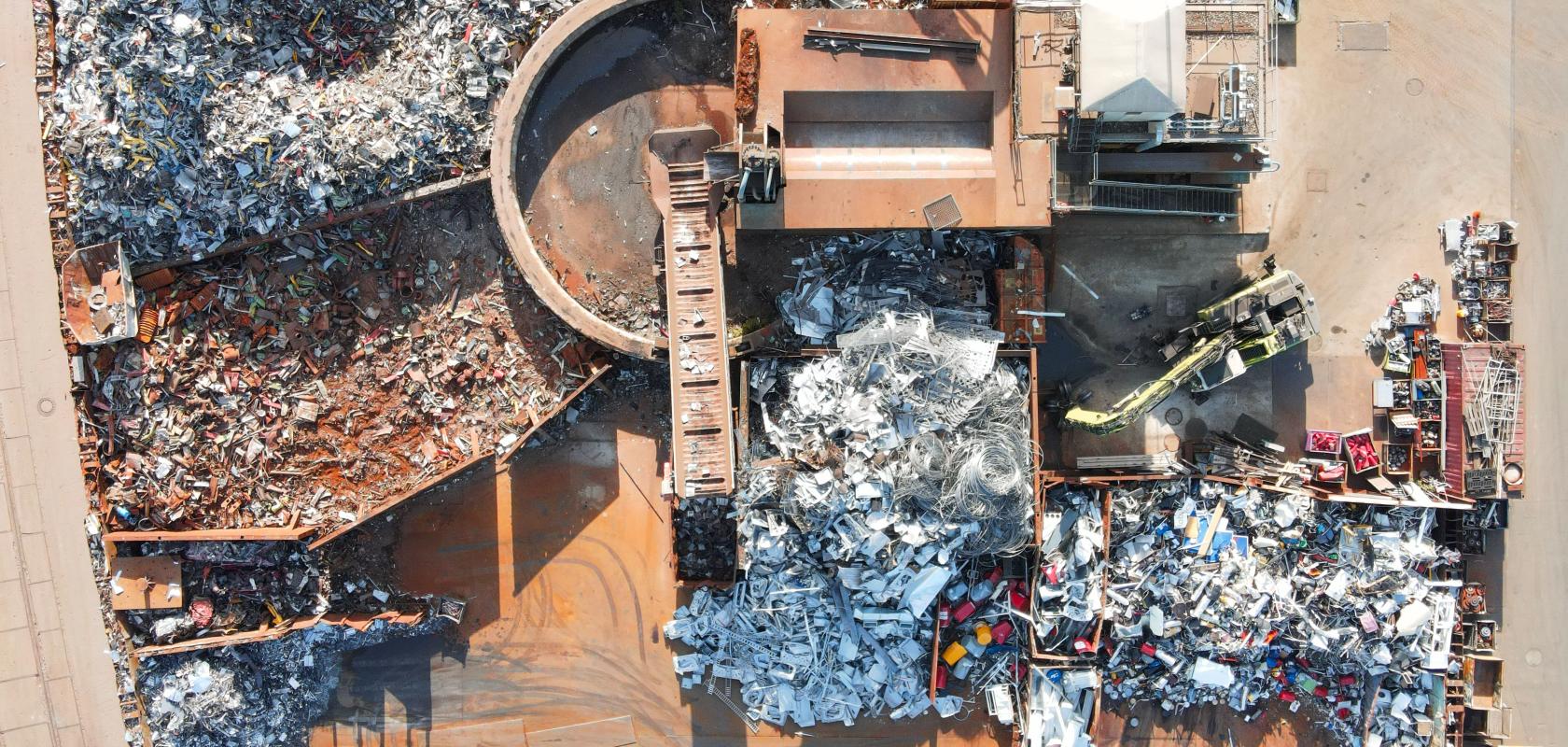 Drone shot of recycling centre