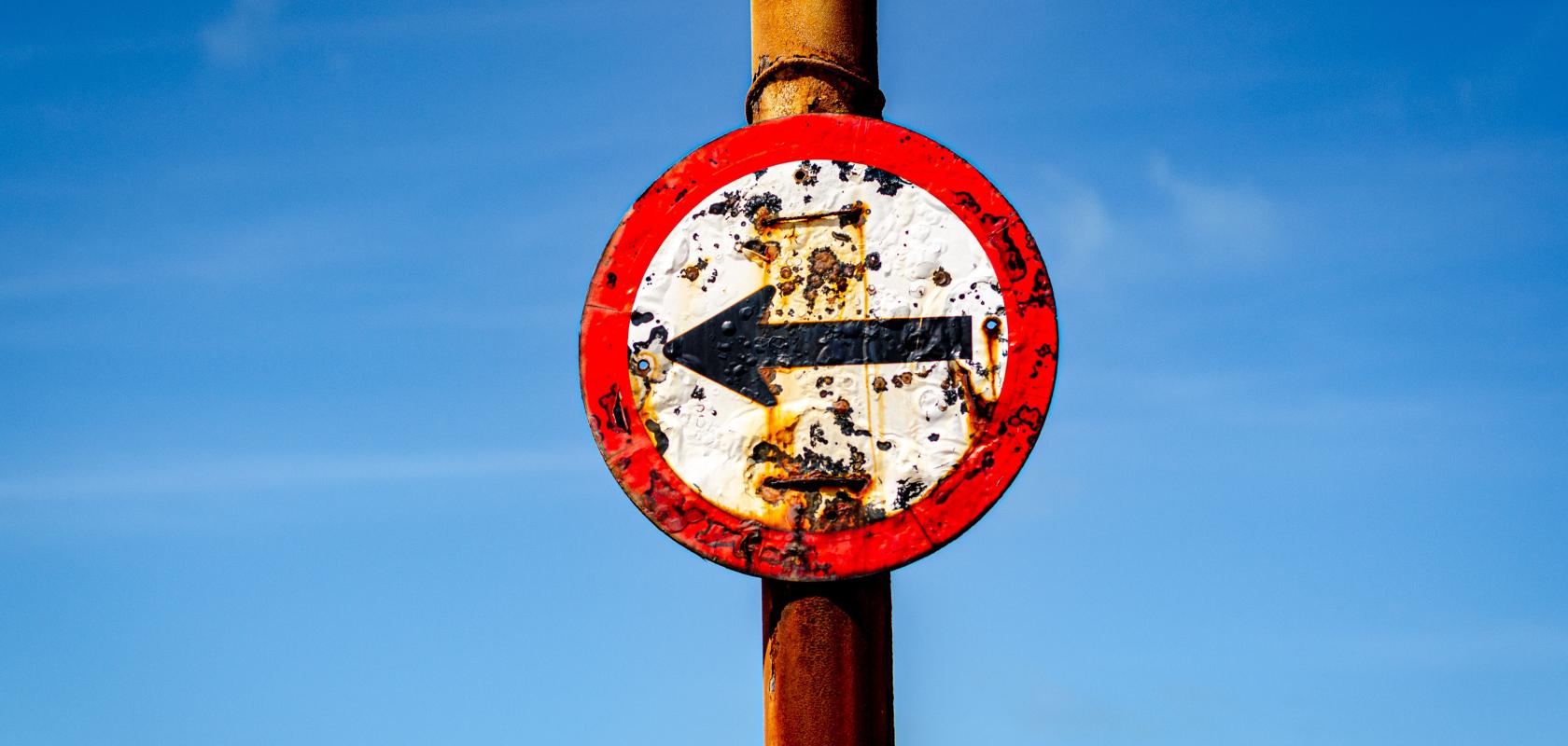 worn traffic sign