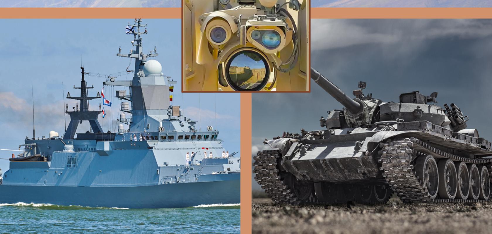 Optics and three applications: tank, jet and warship