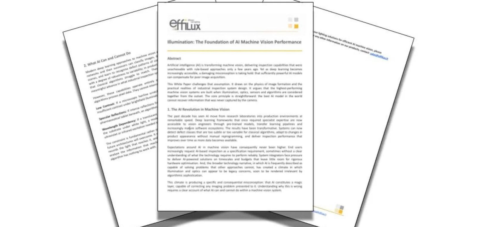 Illumination: The foundation of AI machine vision performance - An EFFILUX White Paper