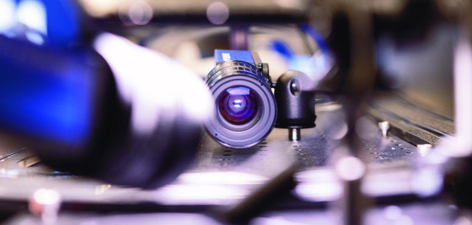 An industrial camera in focus