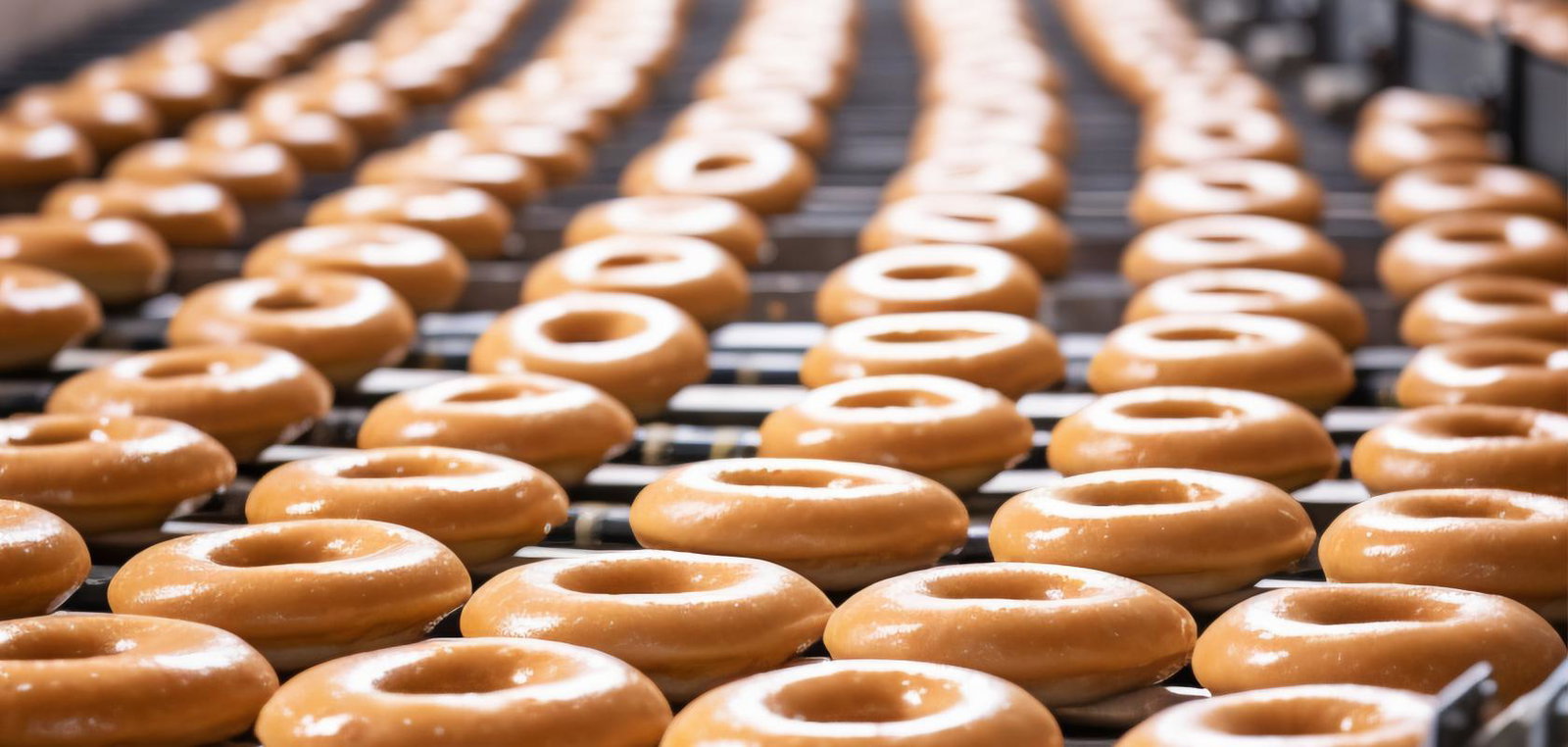 donuts on a production line