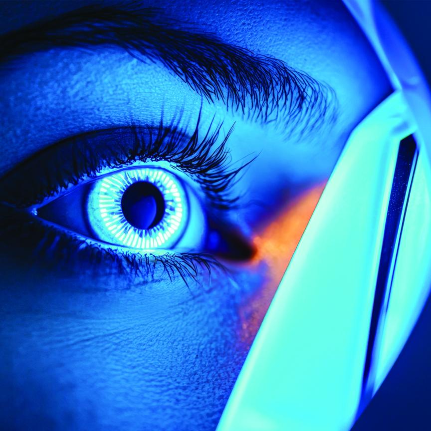 An eye being scanned