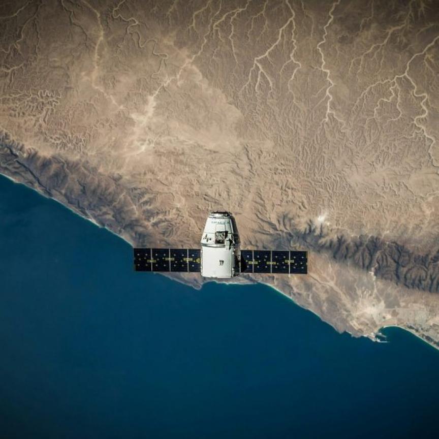 Satellite image representing remote sensing technology