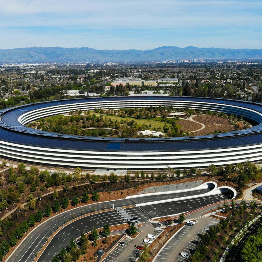 Apple's corporate headquarters at in Apple Park in Cupertino, California