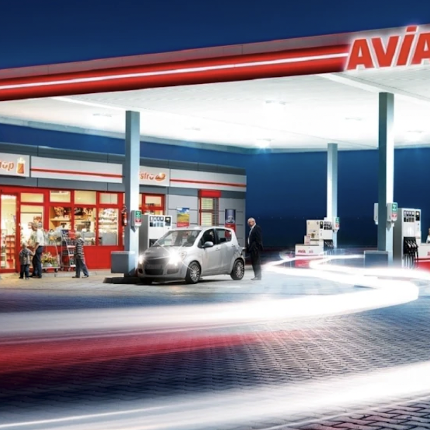AVIA International fuel station forecourt